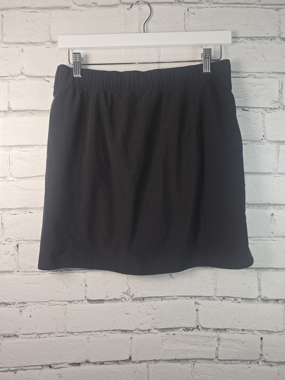 PATAGONIA FLEETWITH SKORT BLACK ACTIVEWEAR WRAP POCKETS CINCH WAIST WOMENS M - Picture 2 of 7